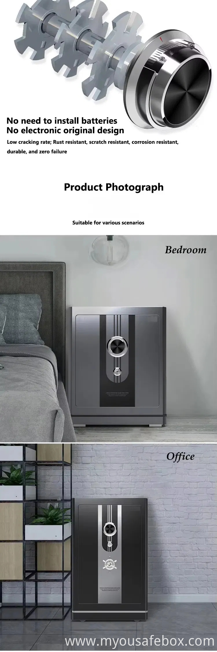 Hot Sale Elegant Steel Electronic Digital Lock Money Safe Box for Hotels and Offices Big Electronic Security Safe Box